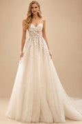 Rutipo As Picture A-Line Sweetheart Sleeveless Tulle Wedding Dresses With Flower(s)