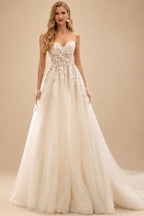 Rutipo As Picture A-Line Sweetheart Sleeveless Tulle Wedding Dresses With Flower(s)