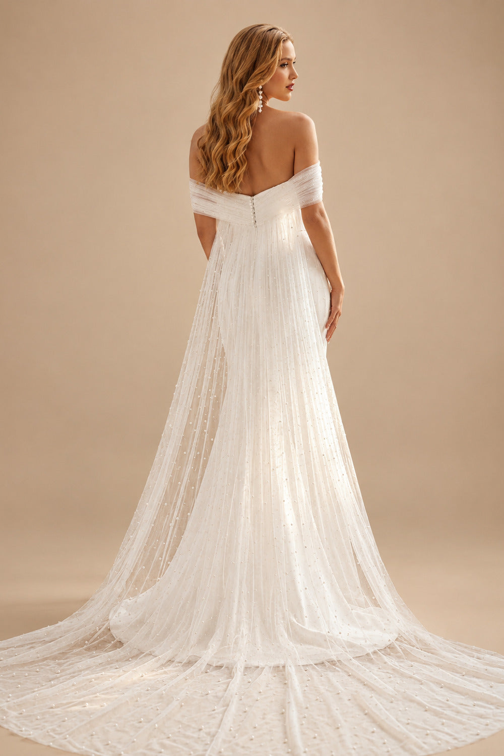 Rutipo Ivory Sheath/Column Sweetheart Satin/Tulle Wedding Dresses With Beading