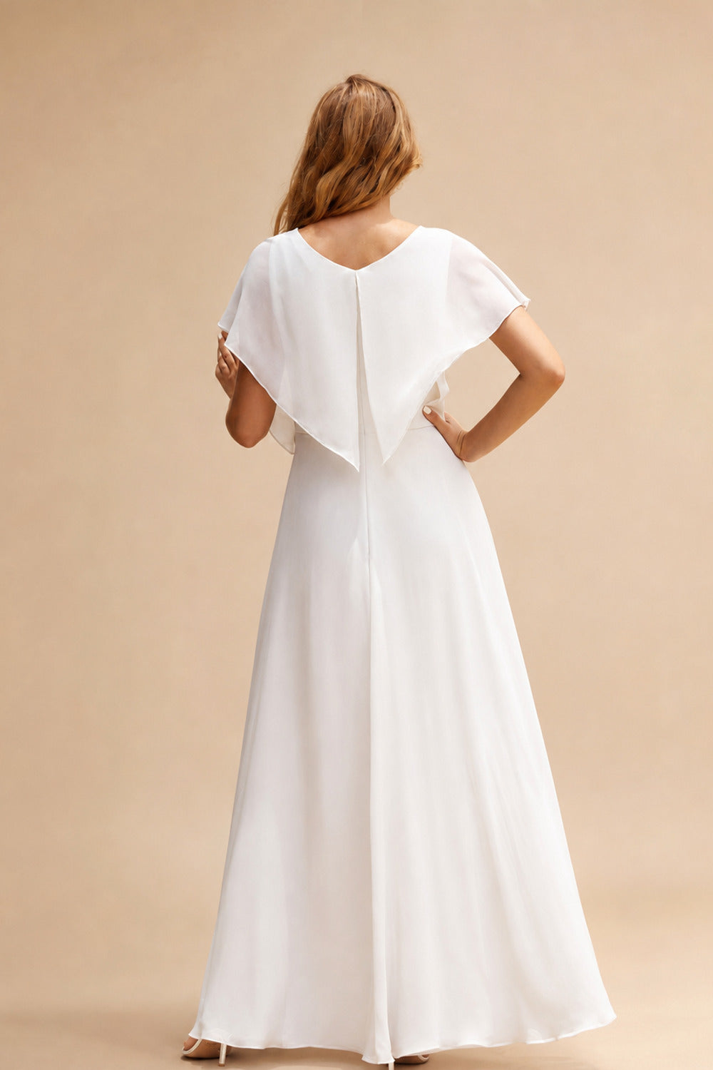 Rutipo White Elegant Sleeveless Detachable Neckline A-Line Sweep Train Lace/Tulle Wedding Dresses