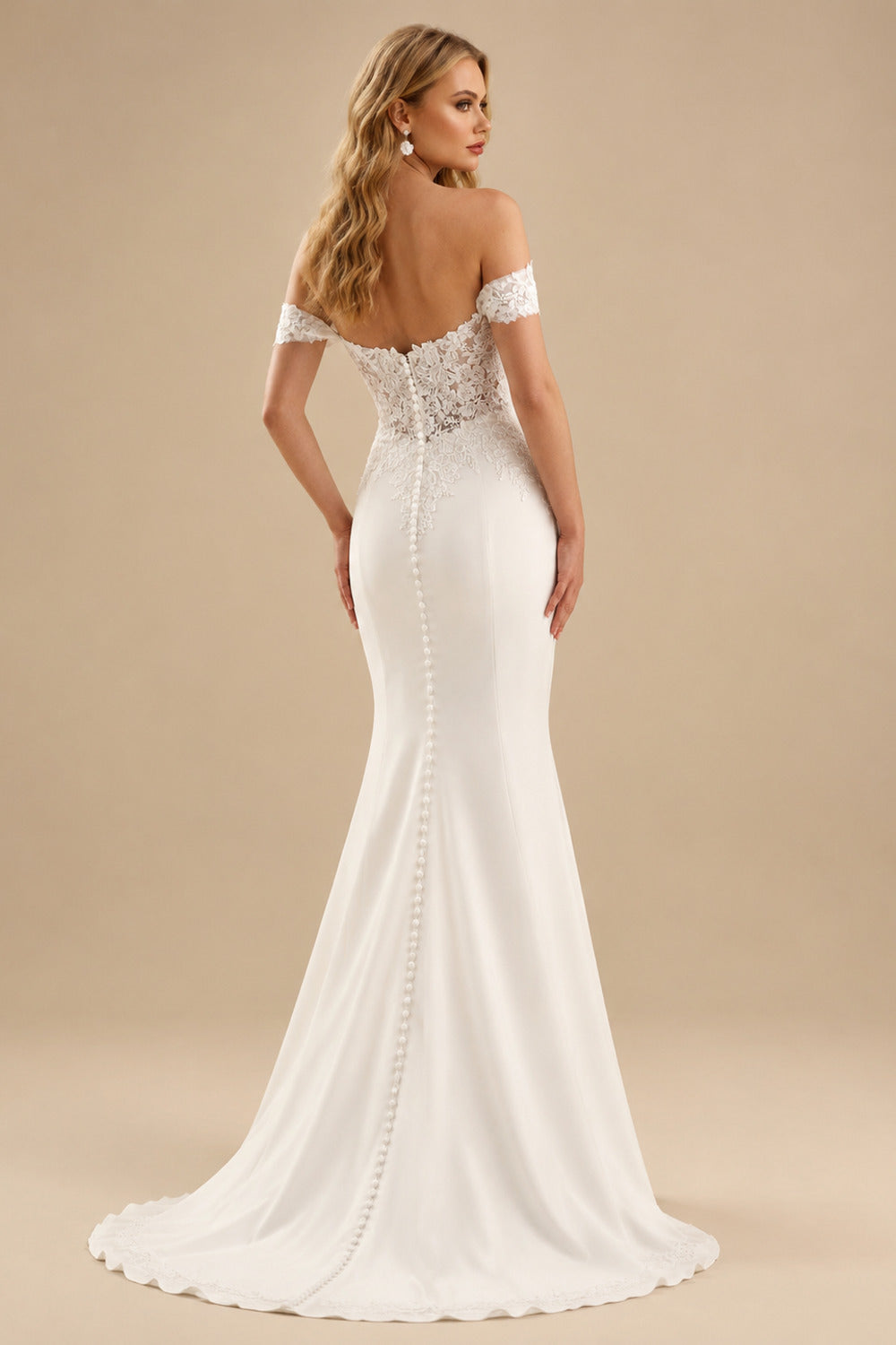 Rutipo Ivory Elegant Sweetheart Detachable Straps Mermaid Sweep Train Lace/Elastic Satin Wedding Dresses