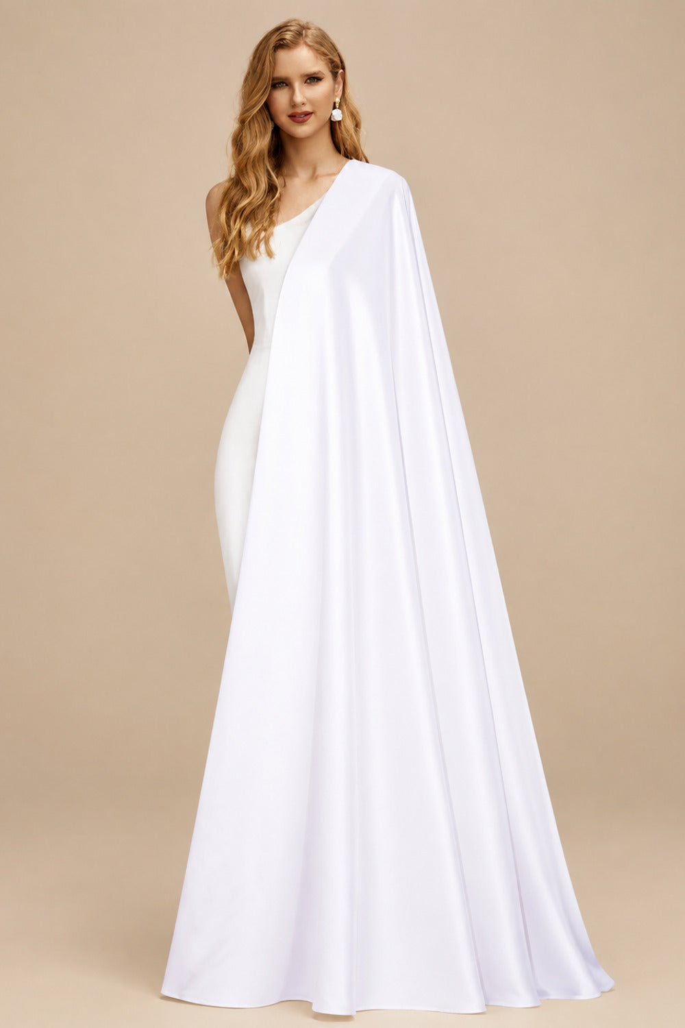 Rutipo White Trumpet/Mermaid Strapless Sleeveless Sweep Train Matte Satin Wedding Dresses With High Split