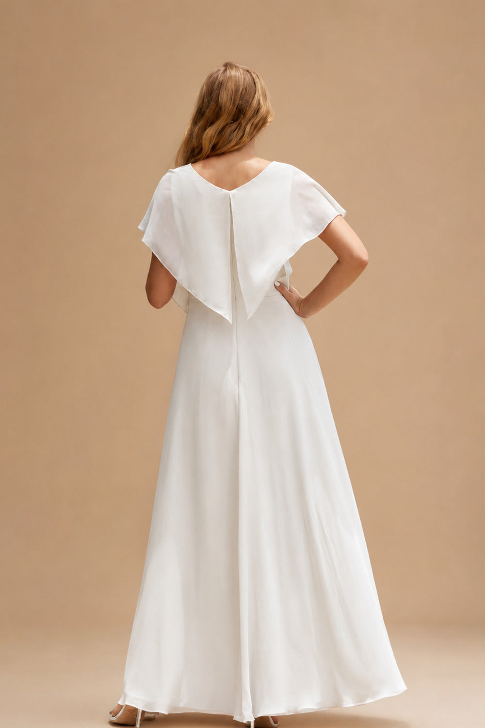 Rutipo White Jumpsuit/Pantsuit Plunge Neck Sleeveless Floor-Length Elastic Satin Wedding Dresses