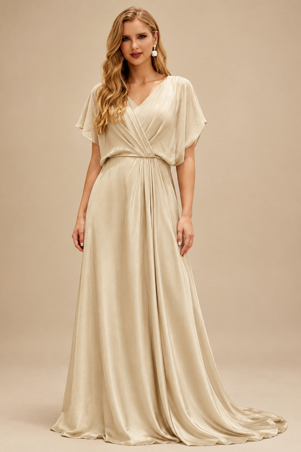 Rutipo Champagne Ball-Gown Sweetheart Sleeveless Court Train Satin Wedding Dresses With Appliques Lace Flower(s)
