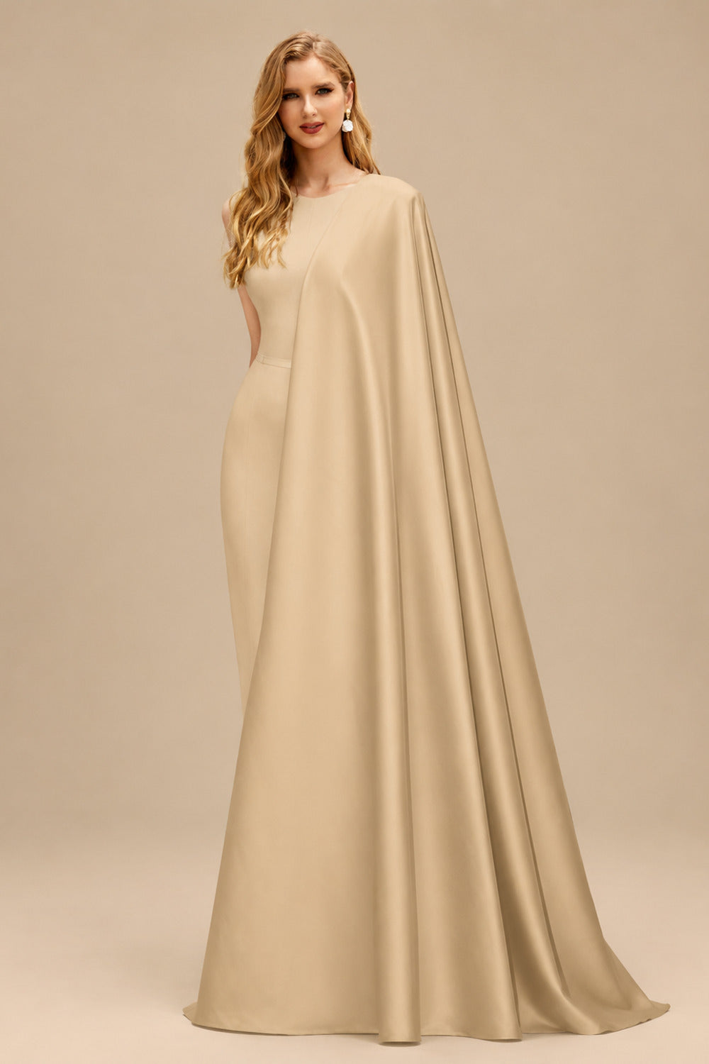 Rutipo Champagne Trumpet Mermaid Sweetheart Detachable Sleeves Chapel Train Soft Satin Wedding Dresses With Pleated High Split
