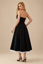 Rutipo As Picture Ball-Gown Strapless Sleeveless Tea-Length Wedding Dresses With Bow(s)/Flower(s)