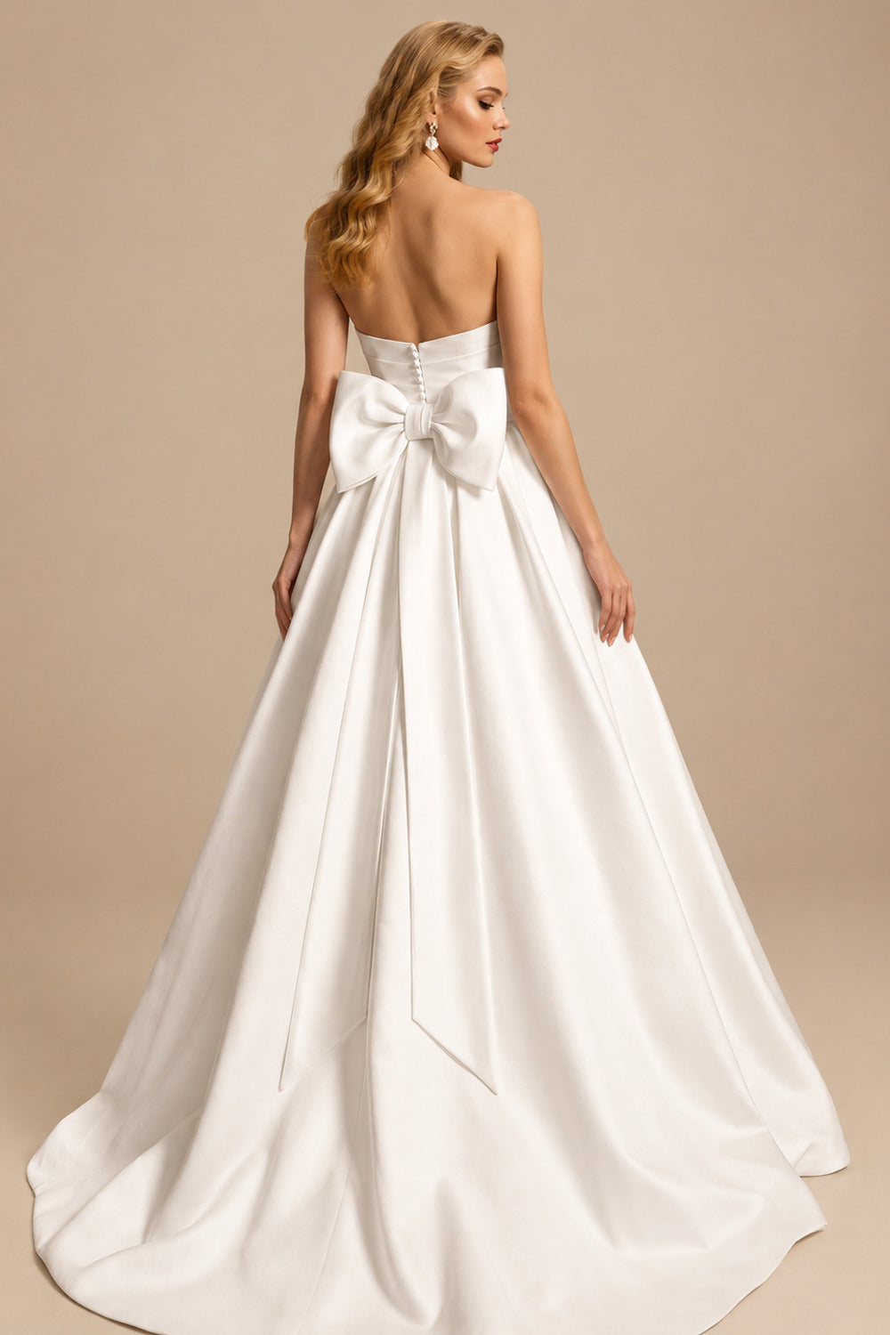 Rutipo Ivory Jumpsuit Pantsuit Sweetheart Sleeveless Detachable Soft Satin Wedding Dresses With Bow