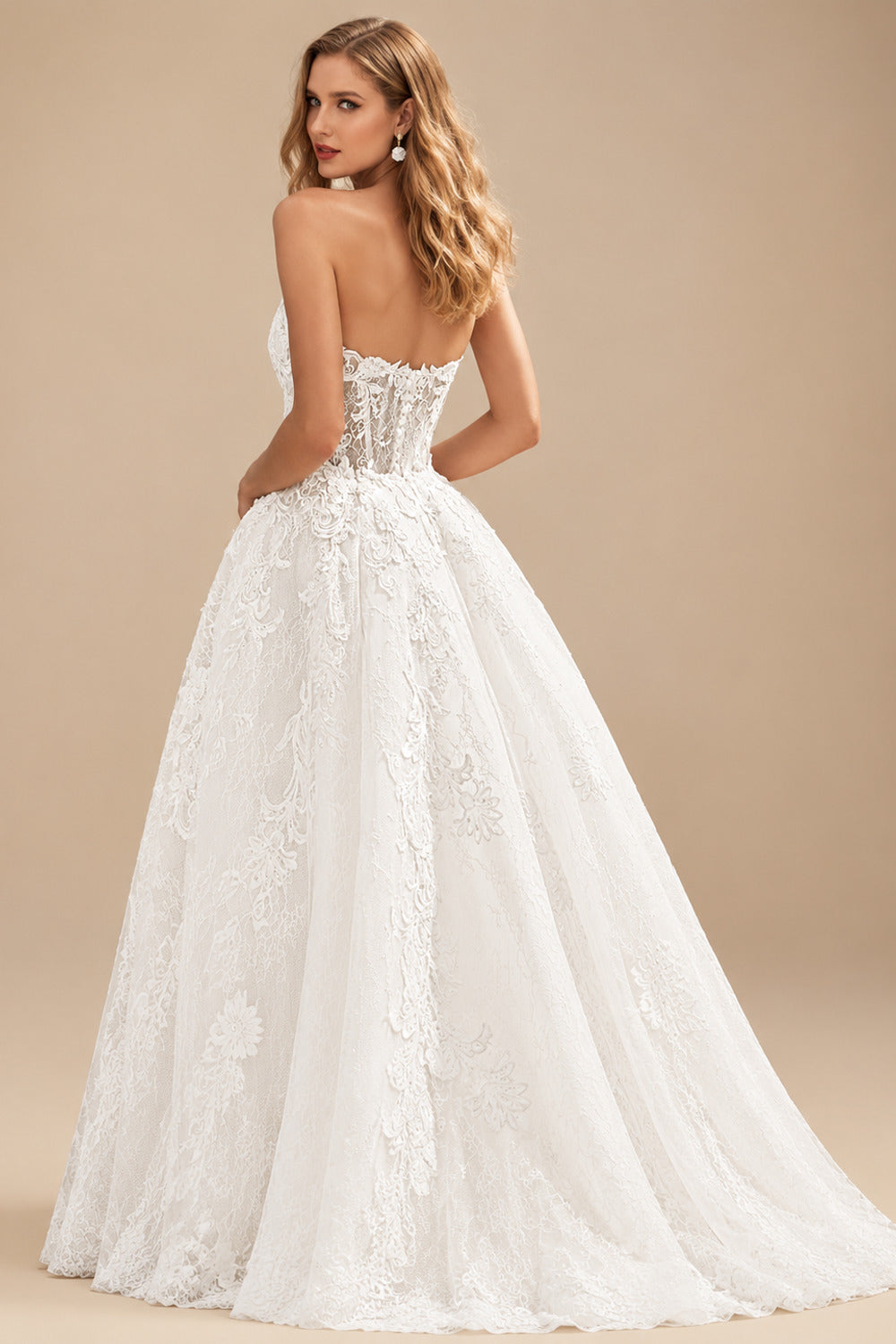 Rutipo Ivory Trumpet/Mermaid Strapless Sleeveless Detachable Wedding Dresses With Detachable Skirt