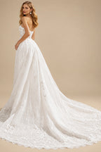 Rutipo Ivory Trumpet/Mermaid Strapless Sleeveless Detachable Wedding Dresses With Detachable Skirt