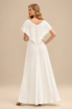 Rutipo Ivory Classic Off-The-Shoulder Long Sleeves Jumpsuit/Pantsuit Wedding Dresses
