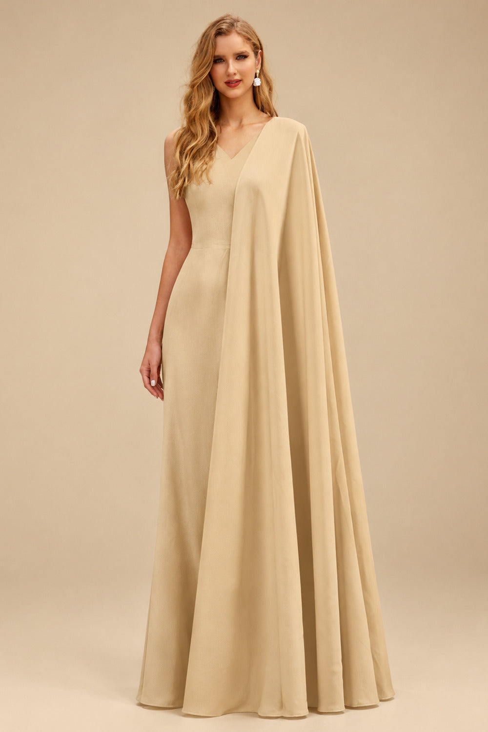 Rutipo Champagne Jumpsuit/Pantsuit Off-The-Shoulder Floor-Length Elastic Satin Wedding Dresses