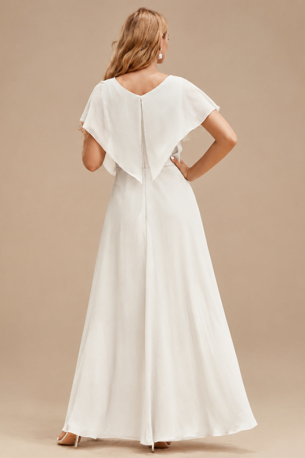 Rutipo Ivory Jumpsuit/Pantsuit Sweetheart Long Sleeves Floor-Length Bride Wedding Dress With Lace