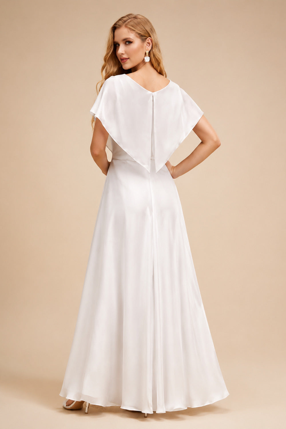 Rutipo White Ball-Gown Off-The-Shoulder Sleeveless Court Train Matte Satin Bride Wedding Dress With Pockets
