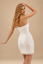 Rutipo Ivory A-Line Sweetheart Sleeveless Short/Mini/Detachable Taffeta Bride Wedding Dress With Beading