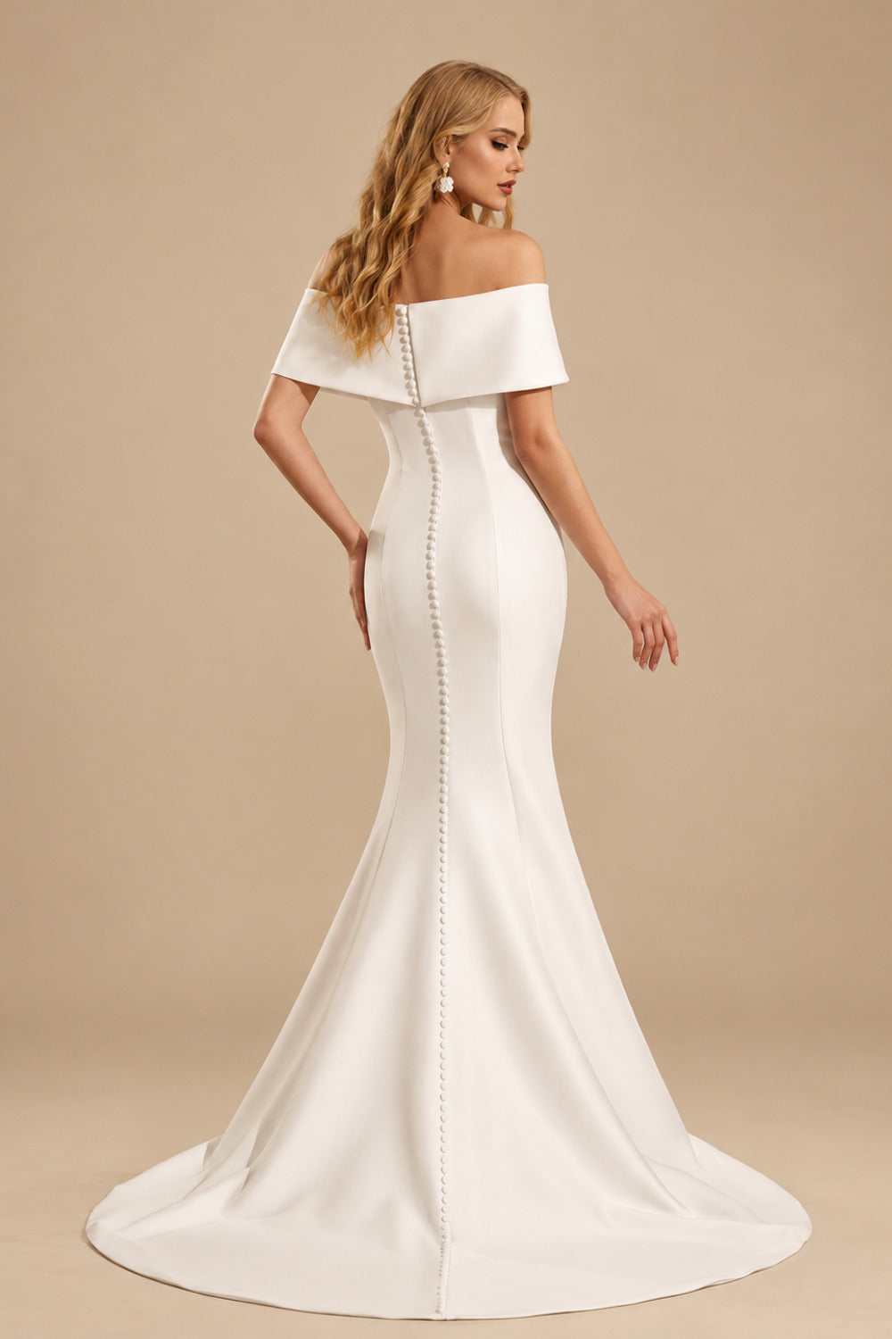 Rutipo Ivory Trumpet/Mermaid Sweetheart Sleeveless Court Train Twill Satin Wedding Dresses
