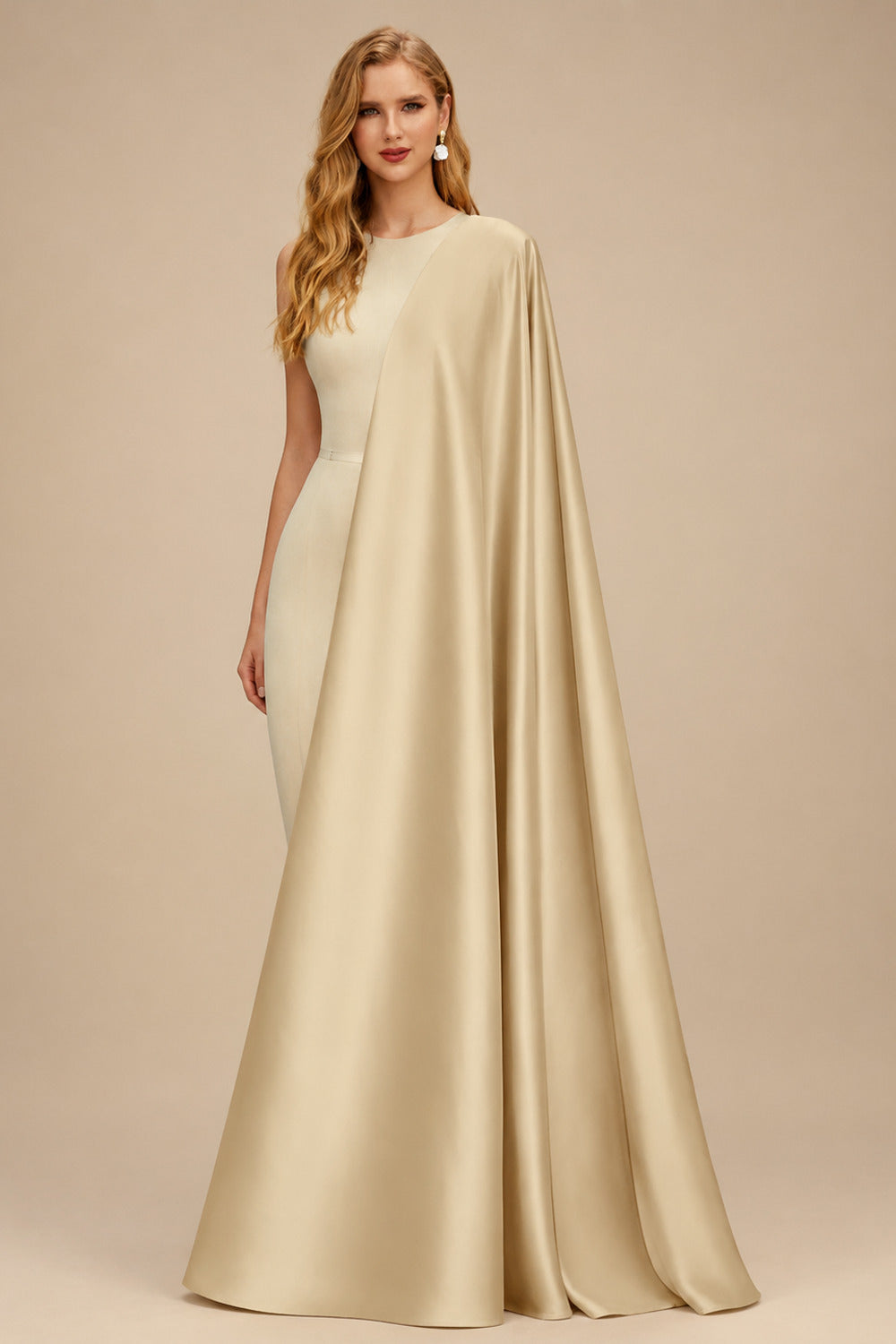 Rutipo Champagne A-Line Halter Sleeveless Short Satin Wedding Dresses With Bow