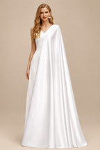 Rutipo White A-Line Halter Sleeveless Short Satin Wedding Dresses With Bow