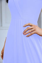 Women's thin strap off the shoulder bridesmaid mopping the floor evening dress 28093